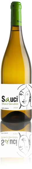 Botella Sauci Blanco semidulce vino del condado de Huelva